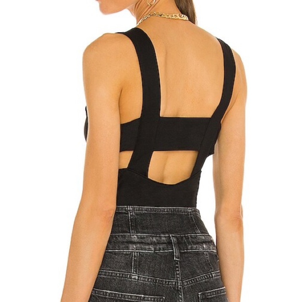 PAIGE Black Strappy Bodysuit